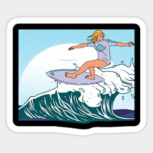 Surfer in action Sticker